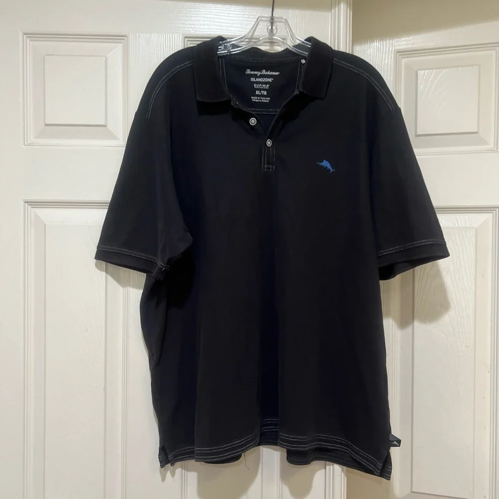 Tommy‎ Bahama Men’s Size XL black Supima Cotton Polo Golf Office Casual summer
